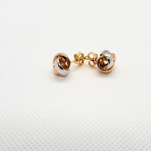 Tri color 18k earrings sold